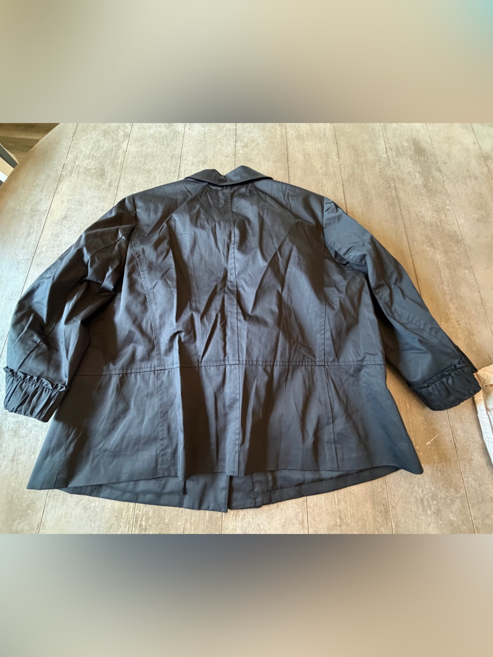 Talbots Black Ruffle-Trim Button Jacket - Picture 2 of 3